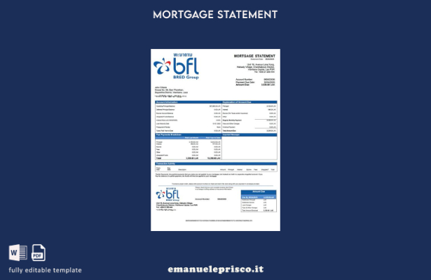 stile verificato Laos Banque Franco Lao dichiarazione dei mutui Modello Word e P